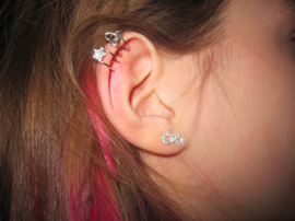  Earrings - Ear cuff - Celtic knot - 925 Sterling Silver