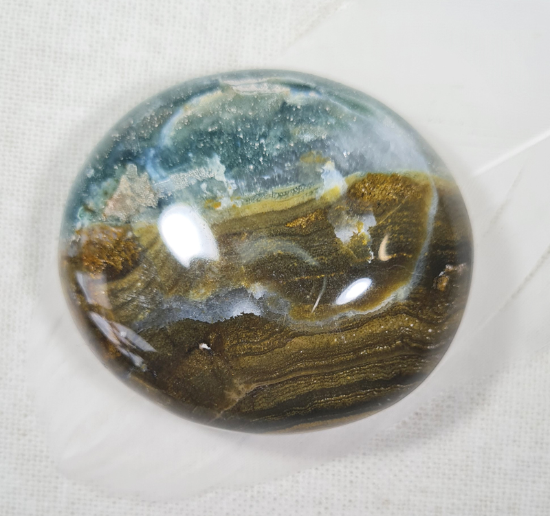 Oceaan Jaspis Groen Handsteen no.14 Edelsteen