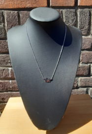 Sieraden Set Blad - ketting met oorbellen - RVS