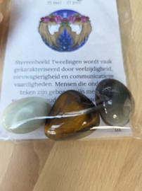 Tweelingen Sterrenbeeld Trommelstenen Cadeau set