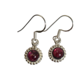 Edelsteen Oorhangers Granaat 925 Sterling Zilver