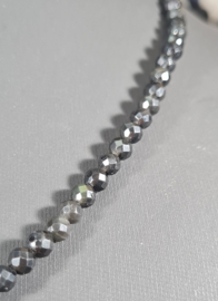 Edelsteen Ketting Regenboog Obsidiaan facet kraal 4 mm - 45 cm