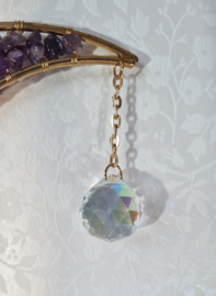 Suncatcher Maan met Amethist Levensboom