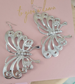 Oorbellen Vlinder 8.5 cm