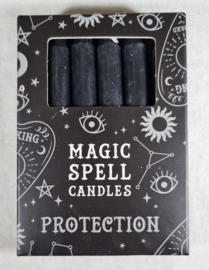 Spreukkaarsen Protection zwart - Spirit of Equinox