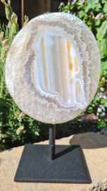 Agate - Gemstone Geode on stand - 14,5cm