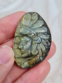Indiaan Labradoriet Carving - 4 cm