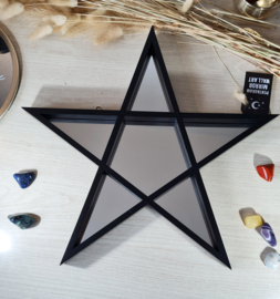 Spiegel Pentagram Ster zwart - 40 cm