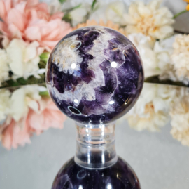 Chevron Amethist Edelsteen Bol no.3 - 7 cm