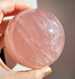 Rozenkwarts - Edelsteen bol - no.2 - 7,5 cm