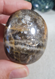 Zwarte Maansteen Palmsteen Edelsteen no.07 - 4,5 cm