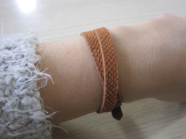 Armband Wikkelarmband suède - bruin - Tressia - python print