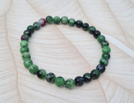 Edelsteen Armband Robijn in Zoiesiet - 6mm