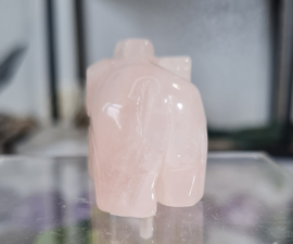 Olifant Rozenkwarts Edelsteen Carving 4 cm
