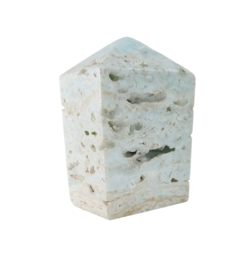 Caribbean Calciet - Edelsteen Punt - Obelisk - 9cm - Blauw