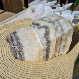 Zebra Calciet - Ruw - 14cm - no.2 Edelsteen