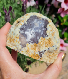 Agaat Edelsteen Geode Druzy - 9,5cm - Grijs