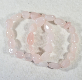 Edelsteen Armband Rozenkwarts Trommelsteen 10-12 mm