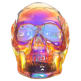 Schedel - Schitter Regenboog LED Schedel - Skull & Bones - 13,5 cm