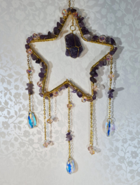 Raamhanger Suncatcher Ster met Amethist 12 cm