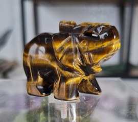 Olifant Tijgeroog Edelsteen Carving 4 cm no.2