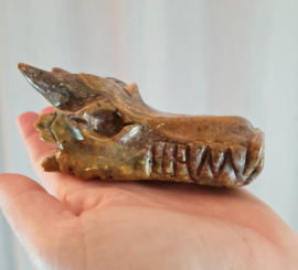 Draak - Oceaan Jaspis - Drakenschedel - no.4 -11cm