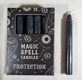 Spreukkaarsen Protection zwart - Spirit of Equinox