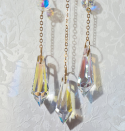 Raamhanger Suncatcher Zon en Halve Maan Goudkleur