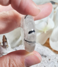 Toermalijn in Kwarts Platte Steen 4 cm no.7 Edelsteen