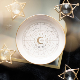 Schaal Astrologie Wiel Wit Goud - 10,5 cm