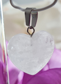 Edelsteen Hanger Bergkristal hart - 2cm