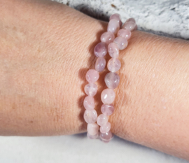 Edelsteen Armband Rozenkwarts Trommelsteen 6-8 mm