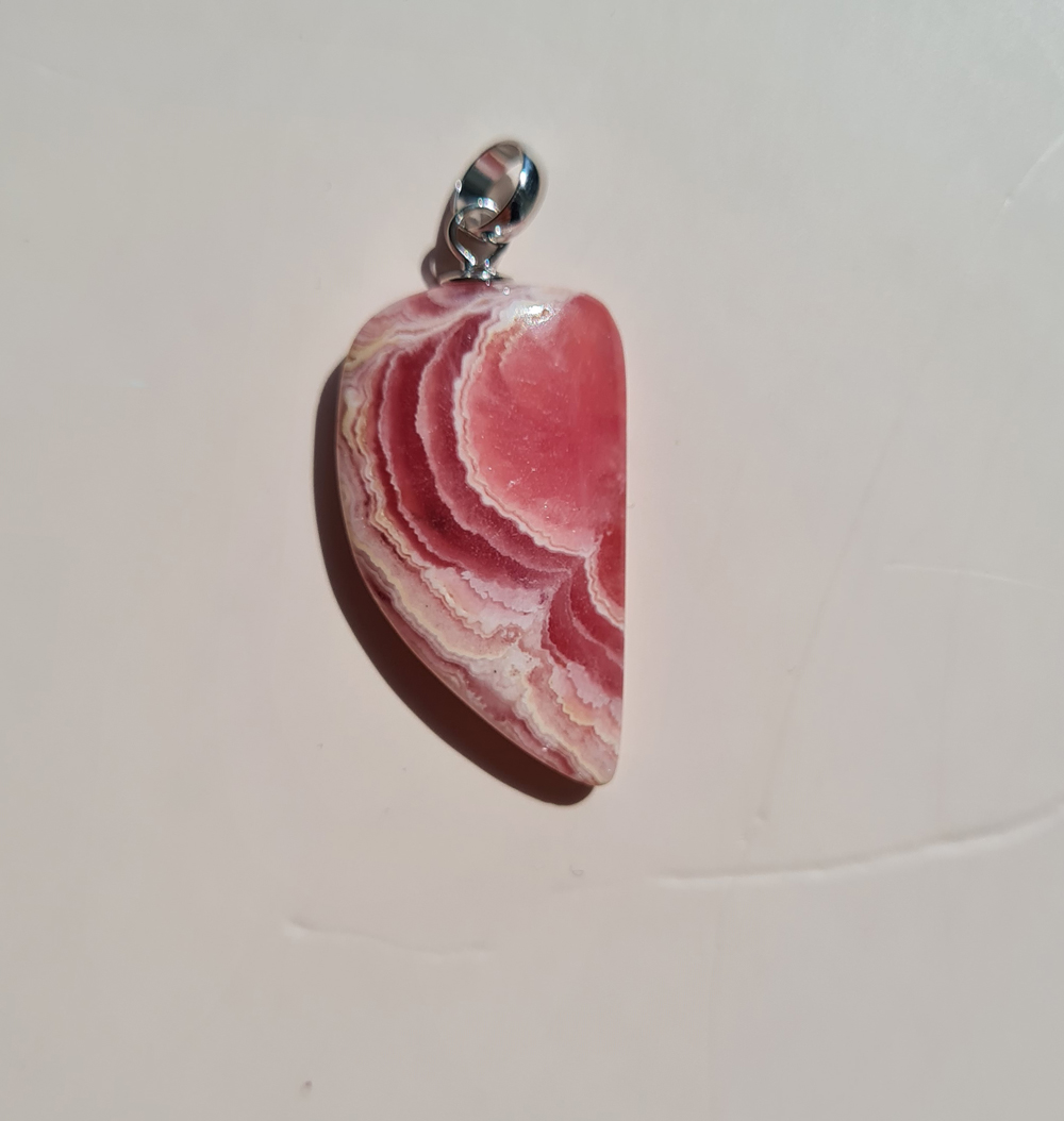 Rhodochrosiet Edelsteen Hanger 925 Zilver no.1