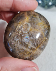 Zwarte Maansteen Palmsteen Edelsteen no.07 - 4,5 cm