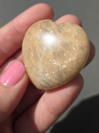 Maansteen hart 4 cm - div. soorten