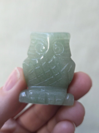 Uil Groene Aventurijn Edelsteen 4 cm - Wijsheid en Bescherming