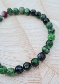 Edelsteen Armband Robijn in Zoiesiet - 6mm