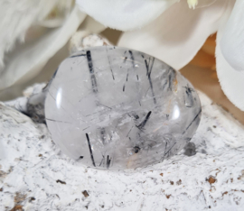 Toermalijn in Kwarts Platte Steen 4 cm no.4 Edelsteen