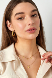 Ketting - Lagenketting Harten - Stainless Steel goudkleur