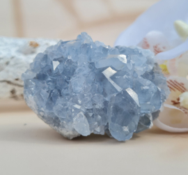 Celestien Edelsteen Geode - Madagaskar - 6 cm - Blauw