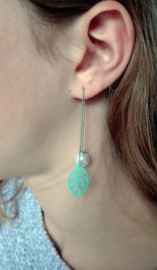 Oorbellen - Leaf & Pearl - Ear Threader