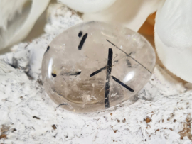 Toermalijn in Kwarts Platte Steen 4 cm no.7 Edelsteen