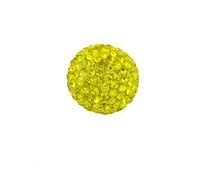Klankbol geel  met strass steentjes in 16 mm