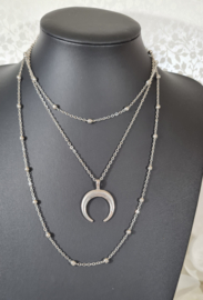 Lagenketting Maan - zilverkleur