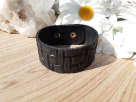 Armband Tressia suède zwart - basket print