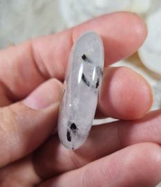 Toermalijn in Kwarts Platte Steen 3,5 cm no.10 Edelsteen