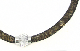 Sterren dust - wikkel armband - goud - strass sluiting