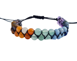 Edelsteen Armband Chakrastenen - Dubbele rij - verstelbaar - 6 mm