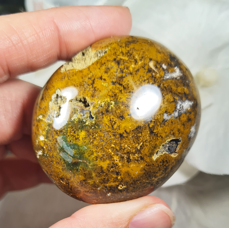 Oceaan Jaspis Groen Handsteen no.10 Edelsteen