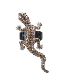 Ring Hagedis Stras Goudkleur - Verstelbaar